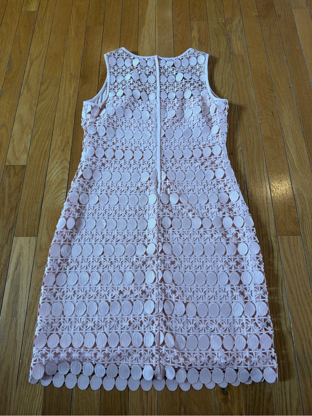 Lauren Ralph Lauren Pink Geometric Lace Sheath Dress Sleeveless Knee Length Sz 6 - Picture 7 of 7